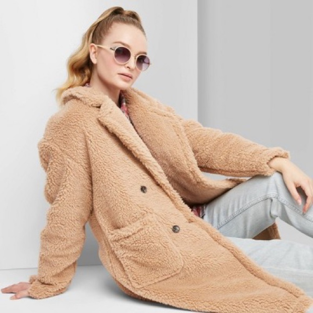Sherpa Teddy Long Camel Coat